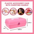 thumbnail image 4 of Plastic Accessory Cases with Carrying Handle 5.875x8.875x4 in Storage Box Container for Home Valentines Day Easter Birthday Jewelry Accessories Organizer Gift Set of 3 (Pink, Aqua Blue, Lilac), 4 of 7
