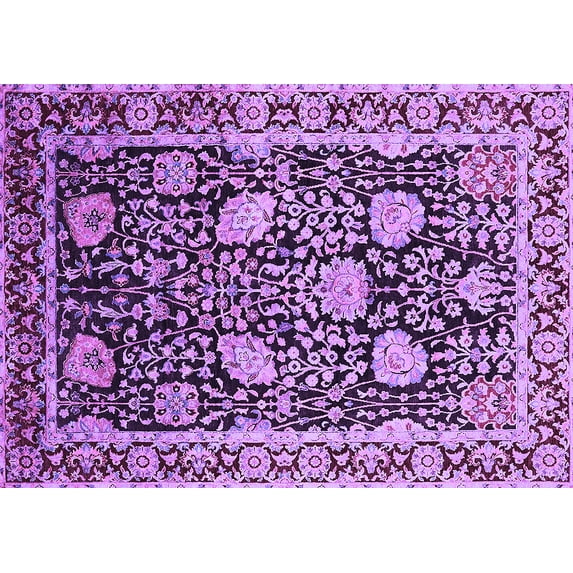 Ahgly Company Indoor Rectangle Oriental Purple Industrial Area Rugs, 8' x 12'