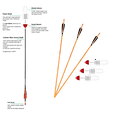 thumbnail image 1 of 3-Pack Foam Tipped Arrows - 30" - Neon Orange, 1 of 1