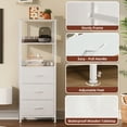 thumbnail image 5 of Eunos 6 Tier White Bookcase with Drawers, 3 Removable Drawer Ladder Bookshelf, Bedroom Study, 5 of 7