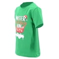 thumbnail image 3 of Boys Mister Holiday Hunk Short Sleeve Kids Christmas Shirt Clothes (3Y, Green), 3 of 5