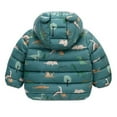thumbnail image 3 of Adeawade Girls Coats 4-5 Years Winter Windproof Jacket Baby Long Sleeve Dinosaur Warm Cartoon Hooded Outerwear Adorable Clothes Green, 3 of 4