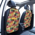 thumbnail image 3 of Gaeub Cute Cartoon Cat Print Anti-Kick Storage Mat for Car Seats 2 Pcs, Car Kick Mats with 3 Pocket Protector, Essential Car Seat Protector for Child Car Seat,Car Seat Protector, 3 of 8