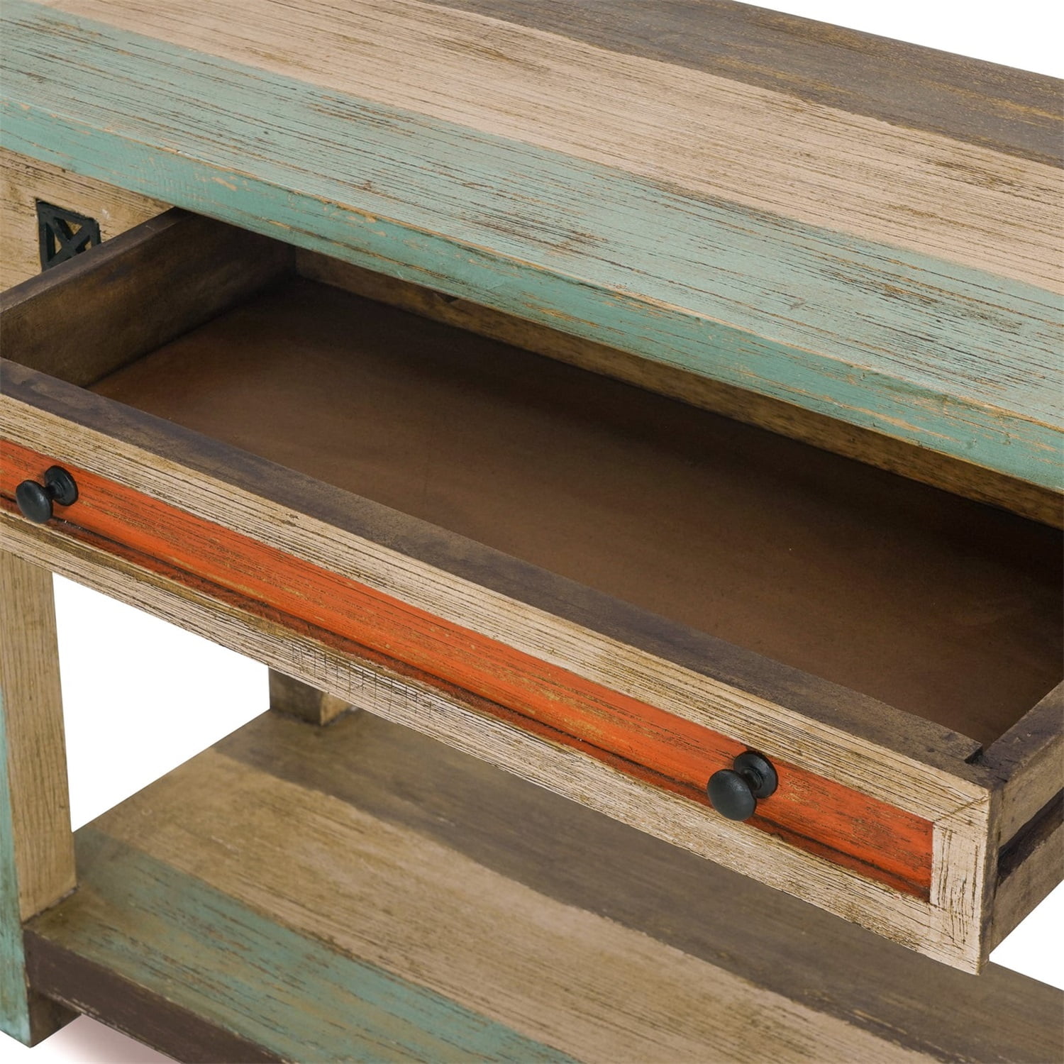 Kadyn Wood Console Table, Handmade Sofa Table with Drawer and Shelf, Entryway Table for Living Room, Multicolored Kadyn Wood Console Table, Handmade Sofa Table with Drawer and Shelf, Entryway Table for Living Room, Multicolored