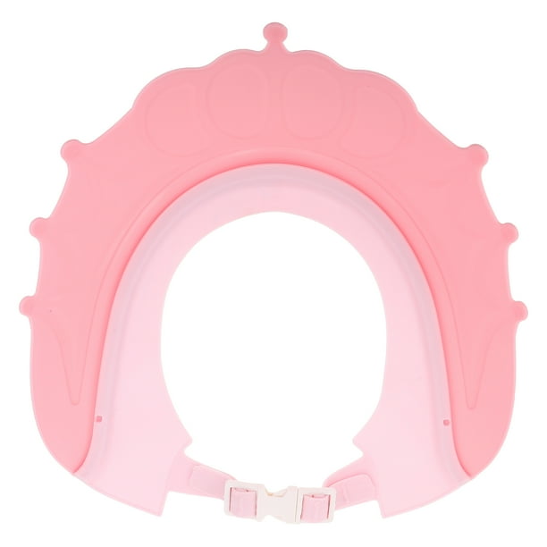 Gorro de ducha ajustable con corona para bebés, impermeable, de silicona, para lavarse el pelo y con protección para los oídos, accesorio de baño para bebés y niños pequeños