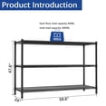 thumbnail image 5 of 3-Wire Shelf Adjustable Heavy Duty Storage Shelves,Metal Organizer Wire Rack for Laundry Bathroom Kitchen Pantry Closet Garage Shelving(Black,24" Dx59.6 Wx47.6 H), 5 of 7