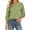 Green, variant on Kukoosong 3/4 Roll Tab Sleeve T-Shirts for Women, Summer Casual Loose Curved Hem Boat Neck Tops, Side Decorative Button Crinkled Solid Tee Shirts for Office Vacation