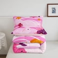 thumbnail image 5 of jejeloiu Pink Ocean Whale Art Full Size Comforter Sets For Girls,Underwater Coral Scene Bedding Comforter Set,Purple Pink,Pink Reversible,3 Pieces,1 Comforter and 2 Pillowcases, 5 of 7