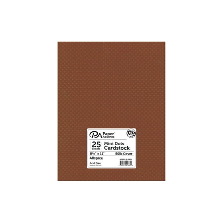 UPC: 0740512413614 | Paper Accents Mini Dot Cardstock 8.5 x 11  80lb Allspice 25pc