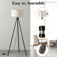 thumbnail image 6 of Yamyone 59" Modern Dimmable Black Metal Tripod Floor Lamp with Beige Drum, 6 of 7