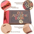 thumbnail image 5 of TJT Our Adventure Book Scrapbook Photo Album 11.9 X 7.6 Inch 80 Pages, 3D Embossed Hard Cover DIY Memory Scrap Book for Wedding, Anniversary, Travel, 5 of 10