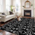 thumbnail image 3 of Area Rug for Living Room, Black Spring Floral Non-Slip Indoor Large Carpet for Bedroom/Dining Room, Modern Abstract Art Farmhouse Washable Low-Profile Rectangle Floor Runner Rugs - 5 x 7 Ft, 3 of 7