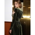 thumbnail image 3 of Vintage Dress with Puff Shoulders (S, Green), 3 of 5