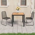 thumbnail image 1 of vidaXL 3 Piece Garden Dining Set PVC Rattan Black and Brown, 1 of 4