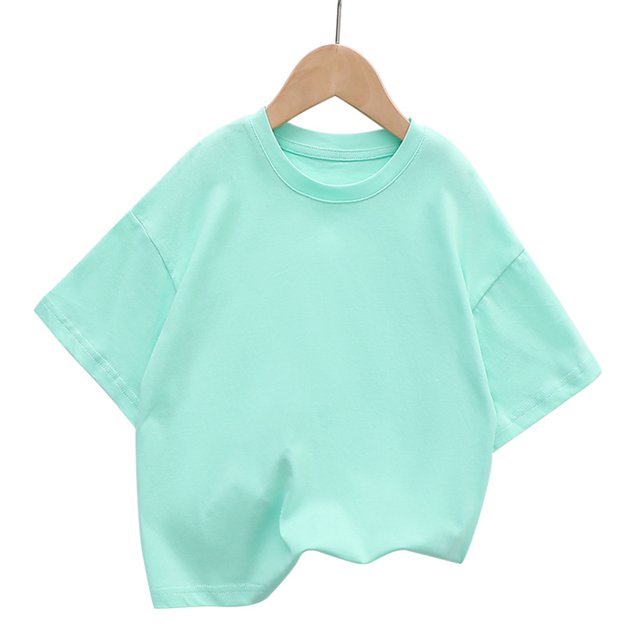 Qudderr T-Shirts d'Été pour Bébés Garçons Filles Col Rond en Coton Manches Courtes Décontracté pour Enfants 2-12 Ans
