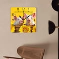 thumbnail image 4 of 16 Inch Wall Clock Battery Operated Square Clock Decorative for Office, Kitchen, Outdoor, Living Room，Cute Pig Fence Sunflower Creative, 4 of 4