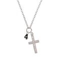 thumbnail image 2 of Delight Jewelry Silvertone Black Number - 4 I Have Plans for You Engraved Cross Zoey Necklace, 28", 2 of 4