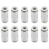 10pcs 3/8" x 3/8" Pneumatic Push to Connect Fittings Straight Union, White