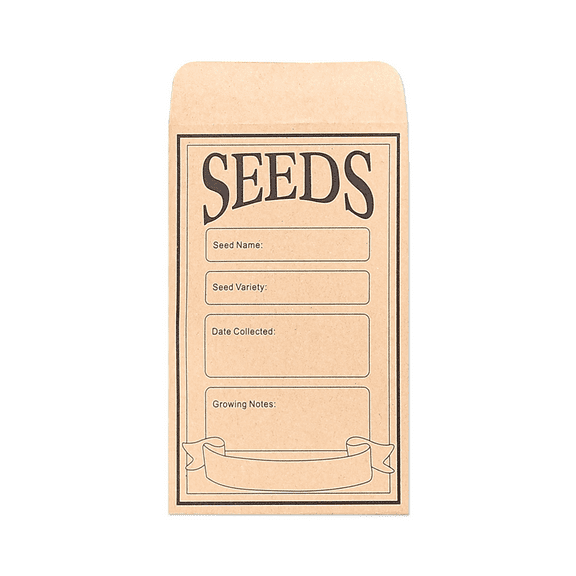 50pcs Seed Saving Envelopes 3.74 inch,7.09*9.65 inch Reusable Seed Kraft Storage Organizer Packets Envelopes Printed with Types Name Template Garden Seeds Saving & Collecting