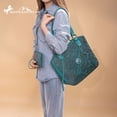 thumbnail image 7 of Montana West Vintage Western Tooling Tote Bag & Wallet Set for Women | Studded Top Handle Shoulder Handbag, Turquoise, 7 of 7
