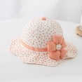 thumbnail image 3 of LNMQLPDBS Girls Summer Hats for Kids Flower Printed Sun Protection Ruffle Shade Hat with Big Flower Fisherman Hat Infant Floppy Hat One Year Old Girl Birthday Gifts Outdoor Holiday Tourism Sun Hat, 3 of 5
