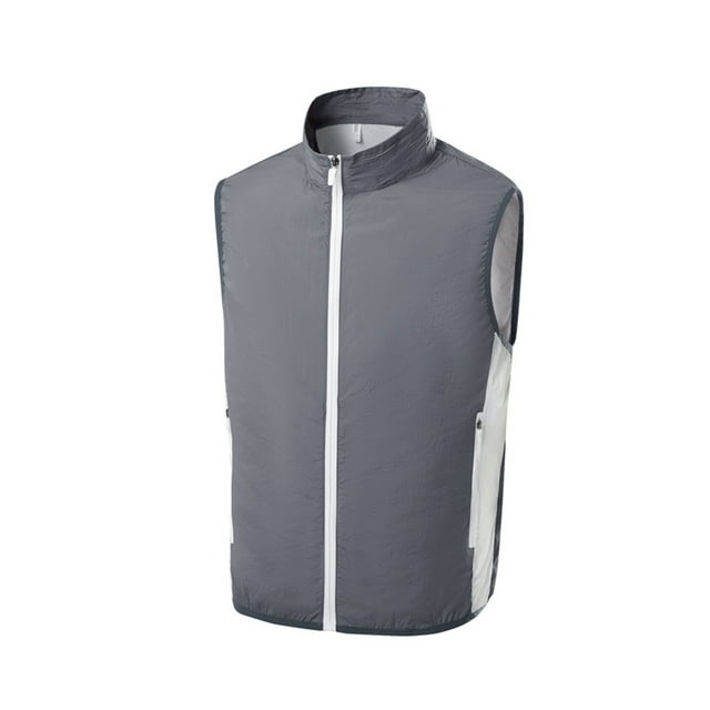 Naiovety Chaleco de enfriamiento de telas transpirables, impermeable y resistente al viento, suministro de aire de ciclo de regulación de Ropa Deportiva, Zapatos Gris oscuro METRO