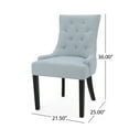 thumbnail image 3 of GDF Studio Stacy Contemporary Indoor Tufted Fabric Dining Chairs, Set of 4, Light Sky and Espresso, 3 of 10