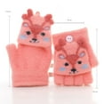 thumbnail image 3 of NOKIO Kids' Convertible Flip-Top Hand Warmers Toddler Soft Convertible Flip Top Cartoon Gloves Kids Baby Boys Girls Winter Warm Knit Fingerless Mittens Snowboarding Gloves For Kids, 3 of 4