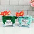 thumbnail image 4 of Opvise 2Pcs Positive Crochet Flame Dumpster with Encouraging Card Emotional Support Handmade Knitting Trash Can Doll Decoration Ornament, 4 of 8