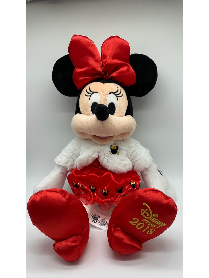 winter minnie mouse dress Disney Store Authentic 2018 Christmas Plush New with Tags chiffon abaya Square neck White A-line COLOR:Black Suede Bijan Kids BJK