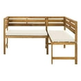 thumbnail image 3 of Safavieh PAT6754B Collection Wilton Balcony Corner Lounge Outdoor Set, Teak Brown/Beige, 3 of 5