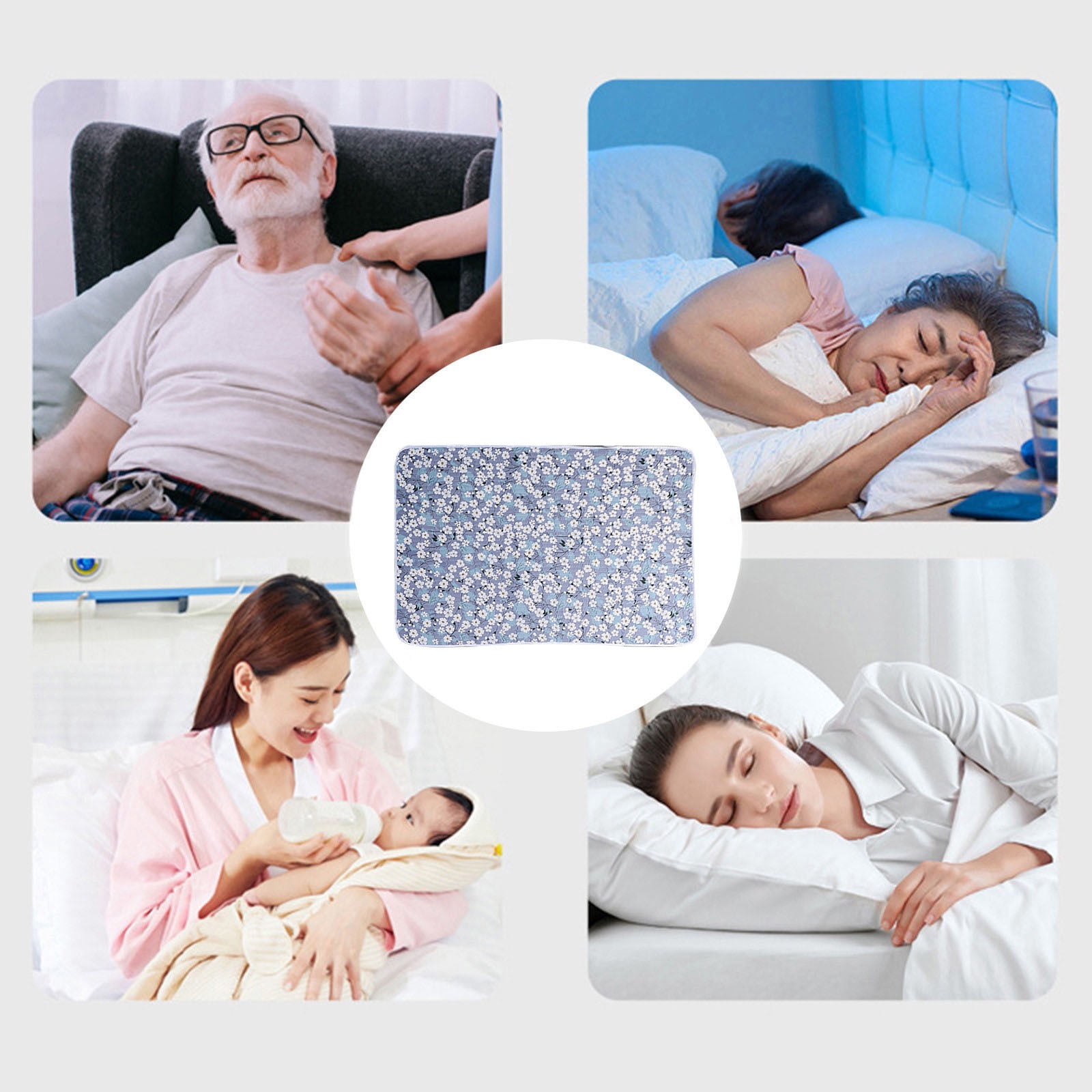 Merryso Waterproof Washable Bed Pad 59x39.37 Inches - Absorbent Non-Slip for Elderly & Ki-ds Bedwetting