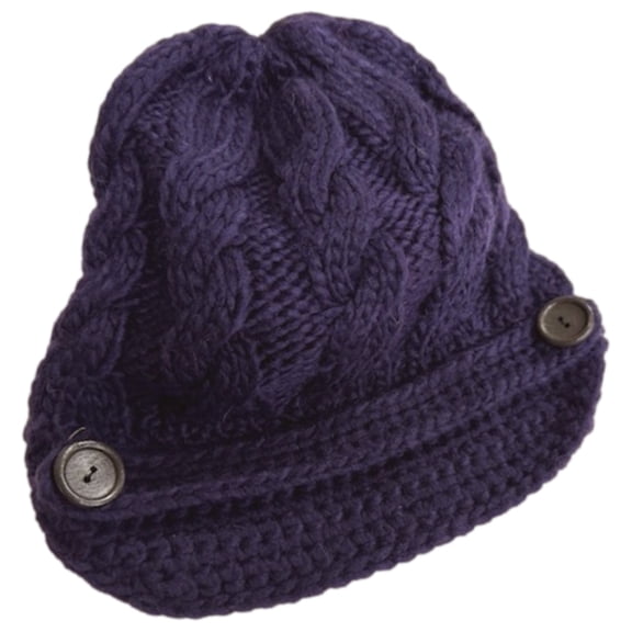 Womens & Mens Purple Knit Newsboy Hat Cap