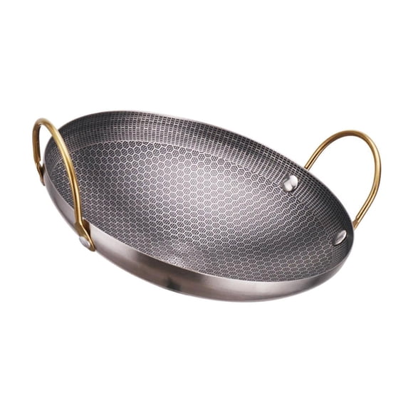 destyer Stainless Steel Wok Pot Stockpot Stewpot Skillet Kitchenware for Outdoor 10inch