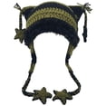 thumbnail image 2 of Grunge Emo Clothes Accessories Cute Cat Ear Hat Striped Crochet Y2k Beanie,One Size, 2 of 5