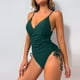 thumbnail image 1 of Trajes de baño de una pieza para mujer, traje de baño de bikini con tirantes y espalda descubierta de color liso para mujer, 1 of 5