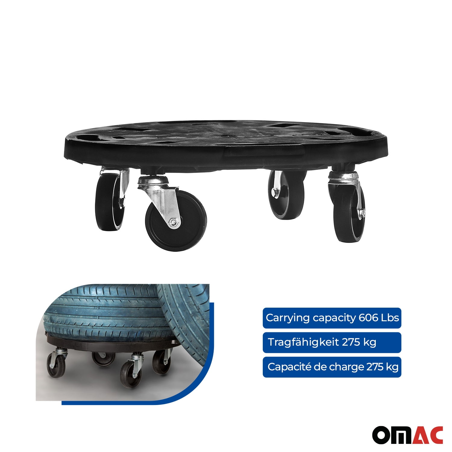 OMAC Rolling Board Transport Dolly Furniture Dolly 606 lbs Wheel Carrier Ø400