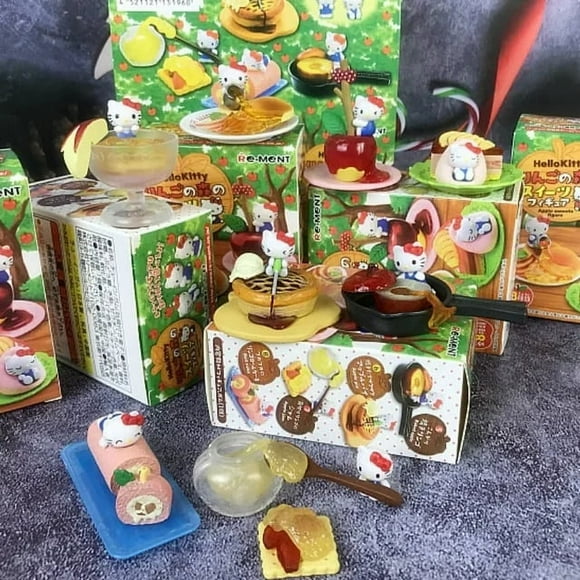 Kuromi Hello Kitty Re-ment Anime Figurines Forest Dessert Shop Cute Cake Scene Decorate Desktop Ornaments Toys Children Gift