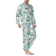 thumbnail image 2 of Honeii Colorful Dog Pattern Mens Pajamas Set,2pcs Men's Lounge Long Sleeve Sleep Shirt and Pajama Bottoms Sleepwear Set,Mens Pjs Sets-Large, 2 of 7