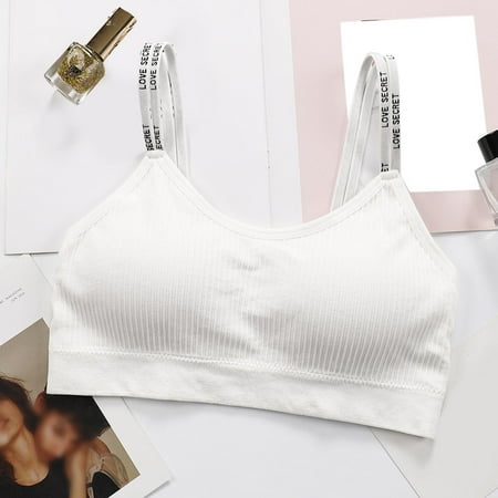 

ERTUTUYI Women Tube Top Underwear No Steel Ring Sports Bra Women Gather Girls Beautiful Back Suspenders Small Vest Bra White