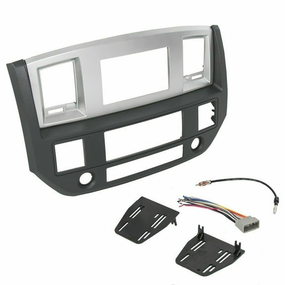 CCPAO Stereo Radio Double Din Dash Install Bezel Kit Compatible with 06-09 Dodge Ram 1500 3500