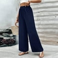 thumbnail image 6 of HongQid Women Wide Leg Pants High Waist Loose Flowy Adjustable Tie Knot Trousers Business Casual Pants with Pockets, 6 of 8