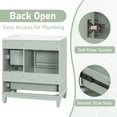 thumbnail image 6 of DTTRA 30" Freestanding Modern Bathroom Vanity with Ceramic Sink, Soft-Close Door and 3 Drawers, Light Green, 6 of 8