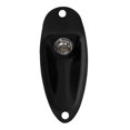 thumbnail image 2 of 4 piezas Yootones de 1/4 pulgadas mono de entrada de guitarra Jack placa de salida estilo barco cargado con tornillos compatibles con piezas de guitarra eléctrica Fender Stratocaster Strat ST (negro), 2 of 5