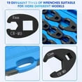 thumbnail image 5 of 19PC Crow foot Flare Nut Wrench Set 3/8 1/2in Drive Ratchet Extension Large Tool, 5 of 7