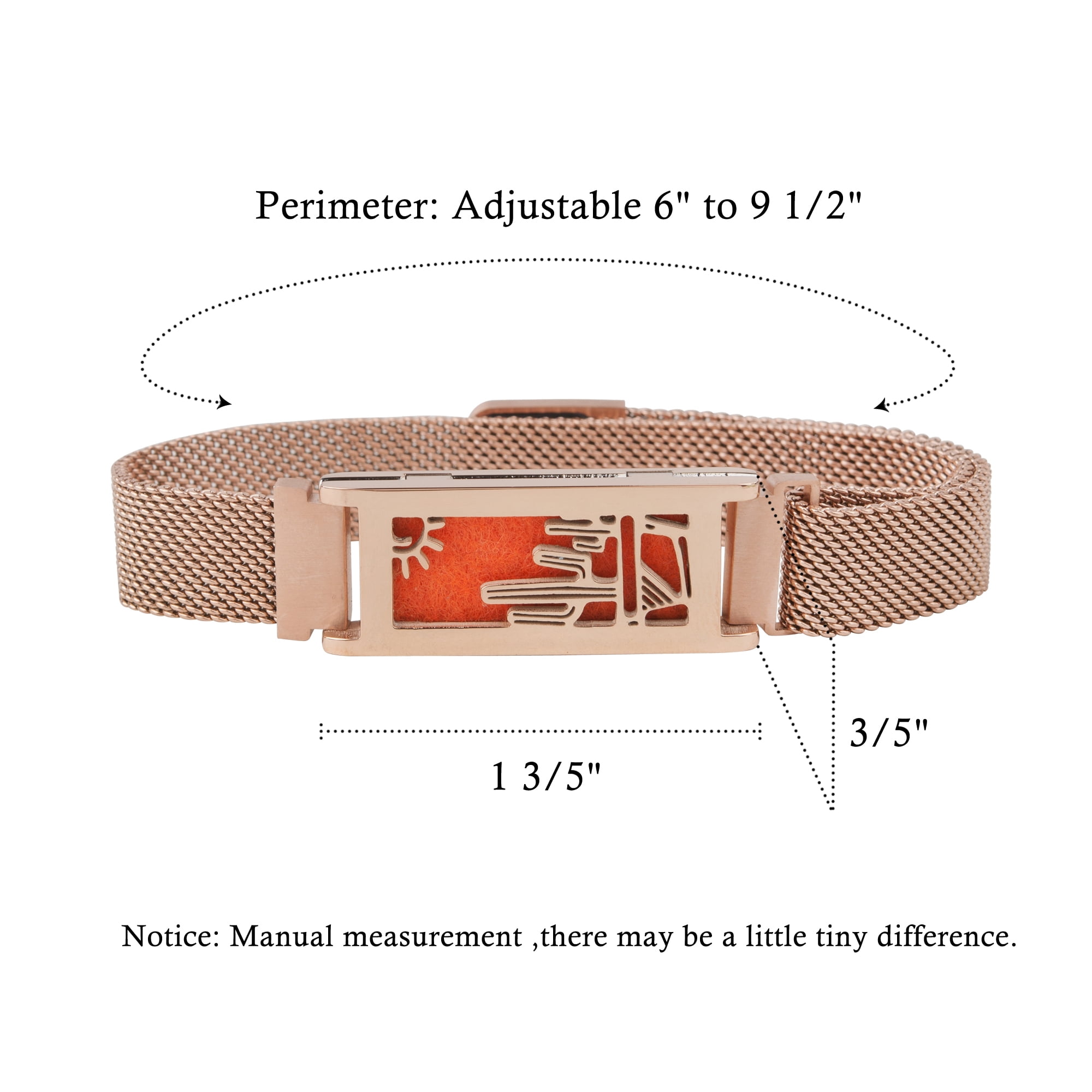 Anavia Essential Oil Bracelets, Aromatherapy Bracelet, Diffuser Bracelet, Aromatherapy Oil Lockets, Diffuser Lockets, Aromatherapy Jewelry, Diffuser Jewelry, With Gifts Box-[Rose Gold]