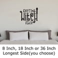 thumbnail image 2 of Resting Witch Face Funny Halloween Occult Magic Broom Spells Wall Decals for Walls Peel and Stick wall art murals Black Medium 18 Inch, 2 of 2