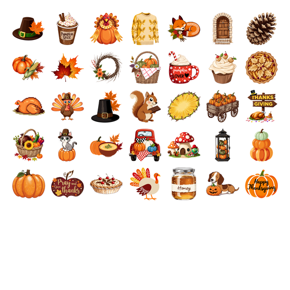 35pcs Seasonal Stickers Stationery Autumn Stickers Teacher Reward Stickers Funny Stickers for Notebooks Laptops Suitcase