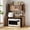 2-Walnut, variant on JEJEGORICH Mid Century Modern Microwave Stand with Storage, 31 x 23 in Kitchen Countertop Organizer with Sliding Door