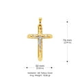 thumbnail image 3 of 14K Yellow Gold Crucifix Charm Pendant with 3.9mm Figaro 3+1 Chain Necklace - 22", 3 of 4